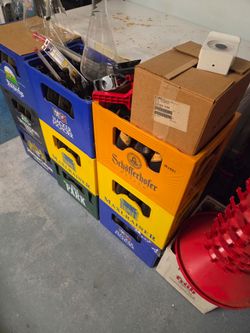 German beer crates and brewing tools