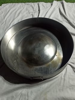 Large Stainless Steel Round Basin / Mixing Bowl with Handles – 23" Diameter