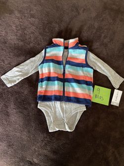 Fleece vest and long sleeve shirt