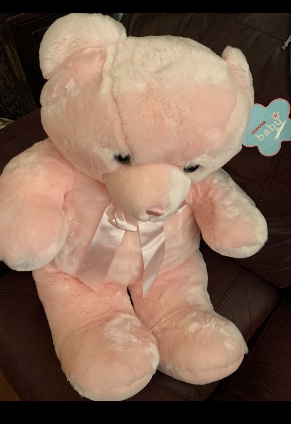Vtg Aurora Baby Jumbo 36” Pink Comfy Teddy Bear Plush Stuffed Animal Toy Girl
