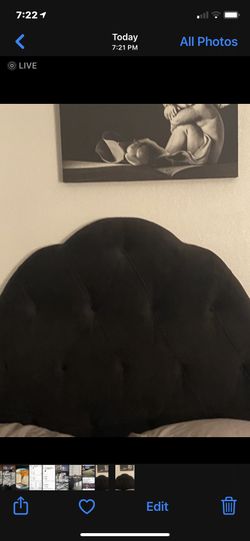 Black Queen Velvet Headboard 