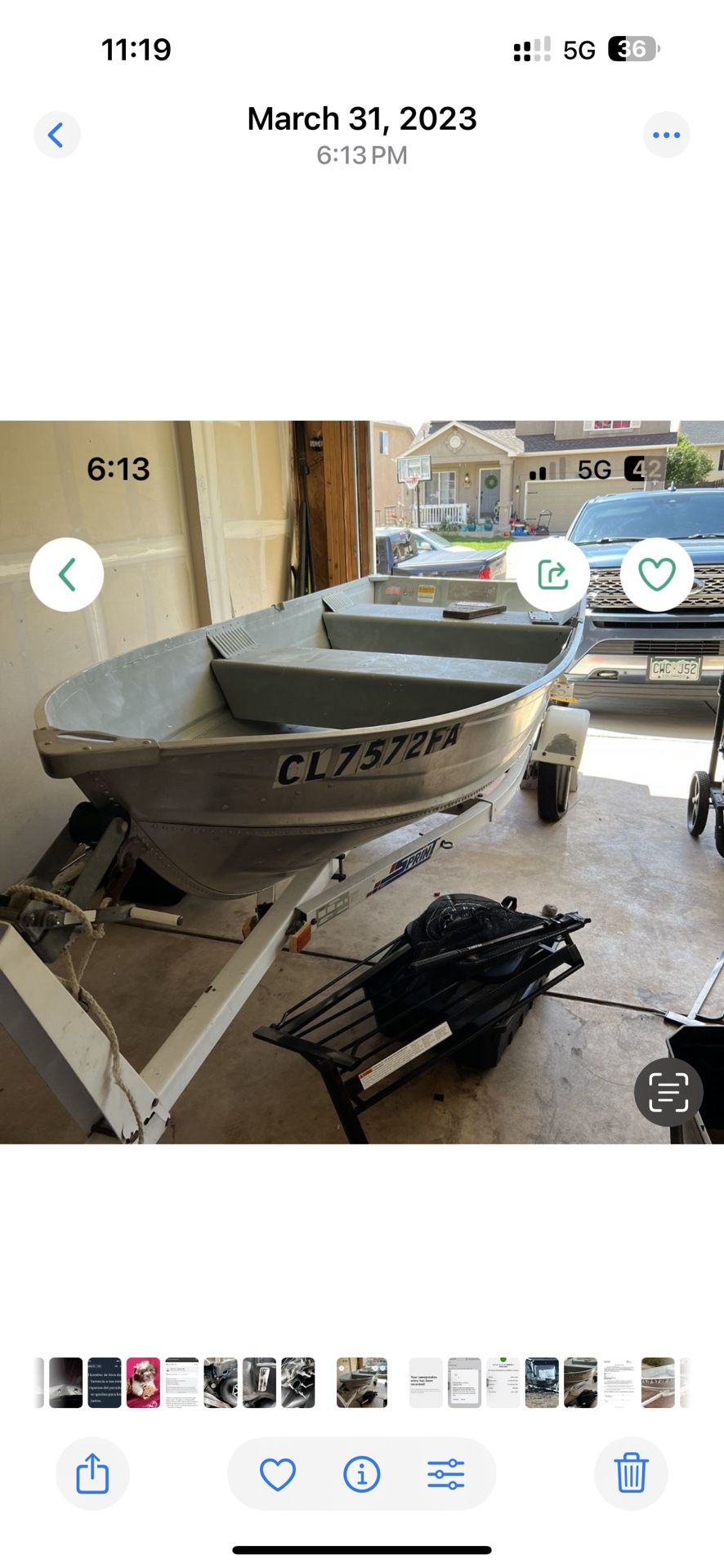 12 Ft Aluminum Game Fisher Boat With Trailer