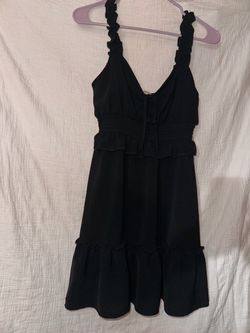 Black Ruffle Mini Dress
