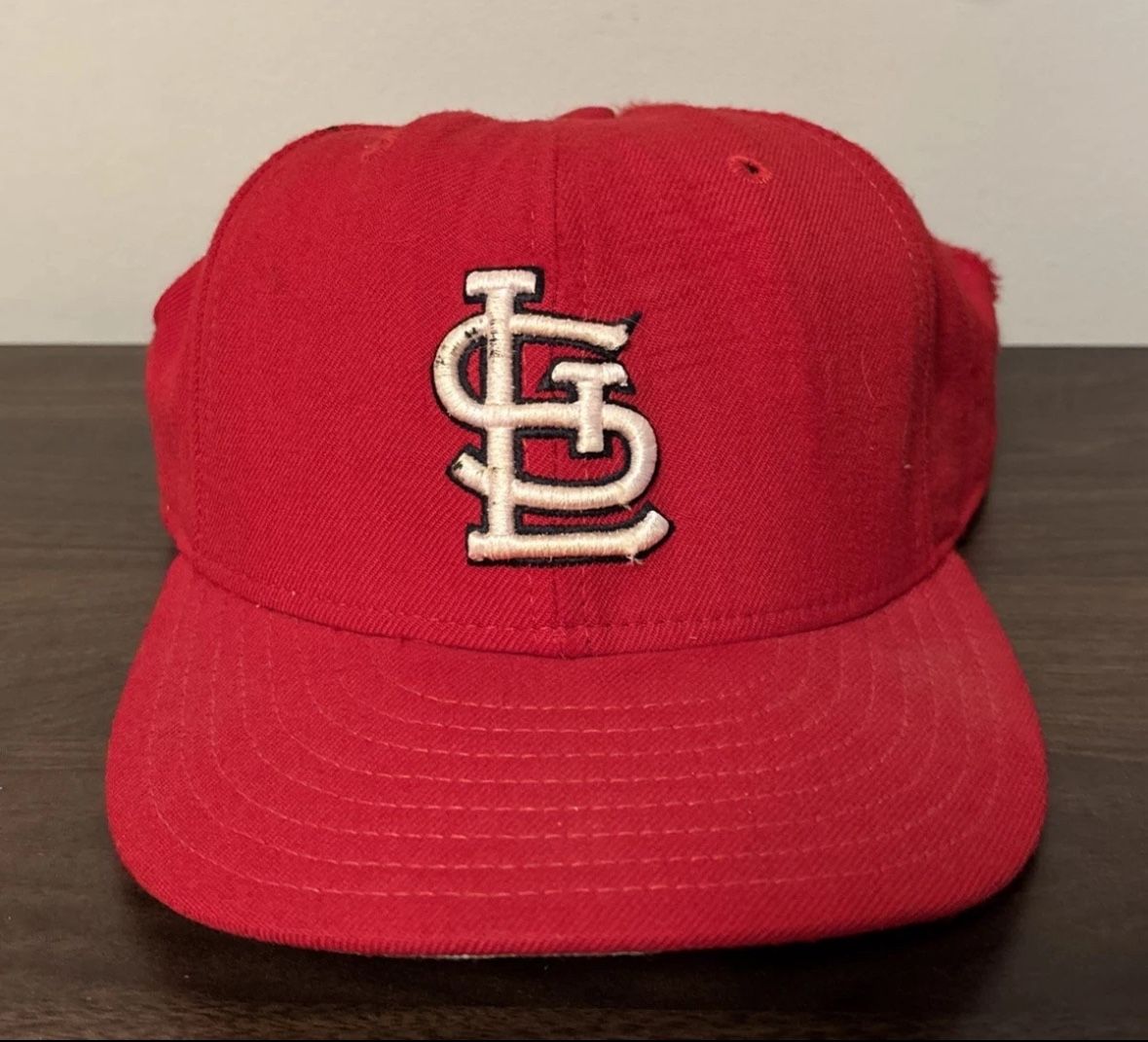 St Louis Cardinals Cap Hat Vintage Red New Era 59Fifty Fitted 7 3/8 100% Wool