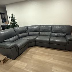City Furniture Grey/blue 5 Seater Couch 