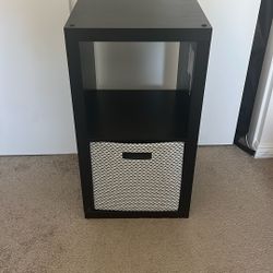 Black 2 Tier Storage With Bin 