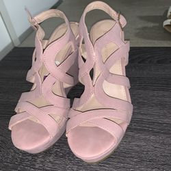 Pink Suede Wedges Women’s Size 6.5