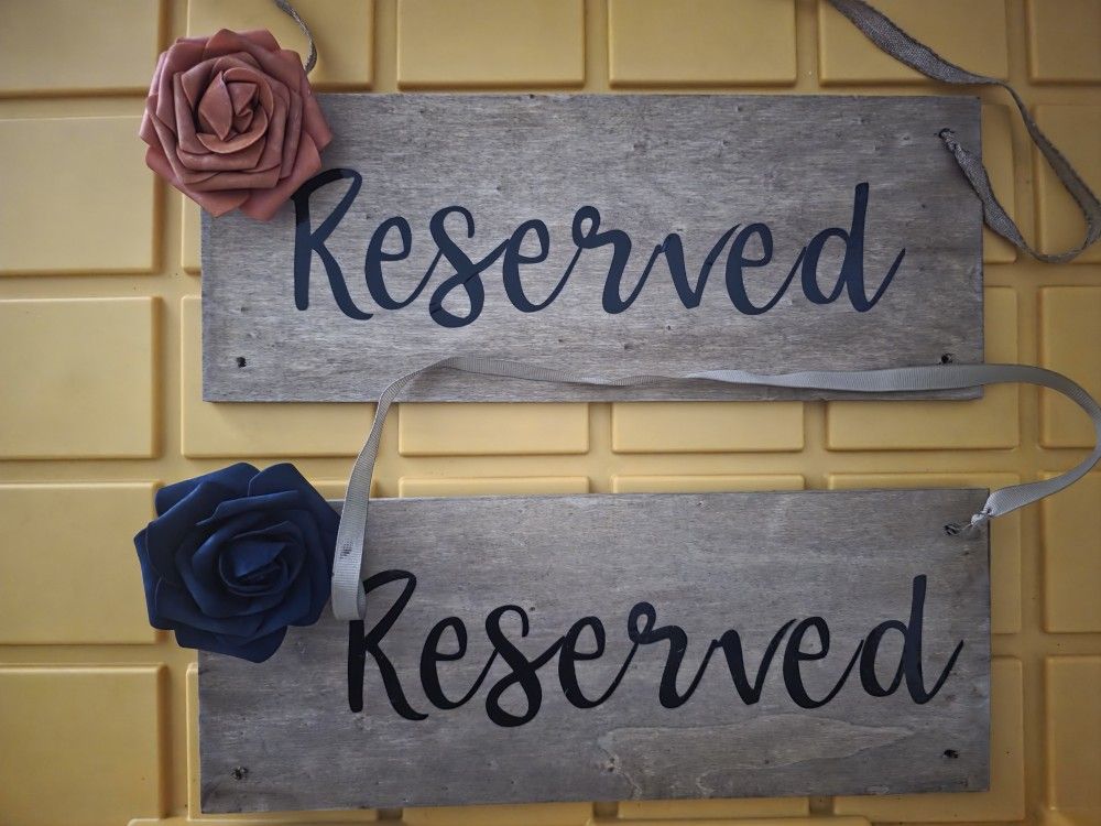 Reserved Wedding Aisle Sign / Ring Sign