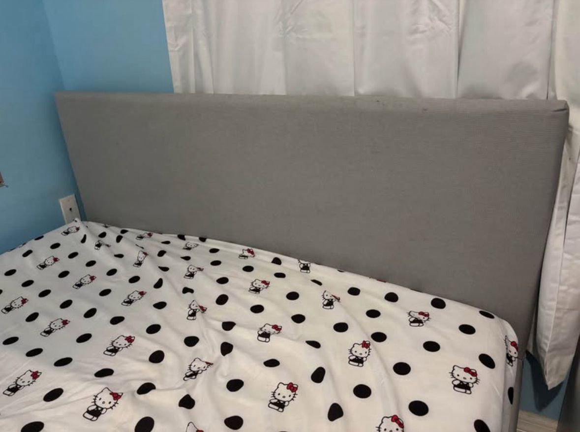 Upholstered bed frame, Kabusa light gray, IKEA