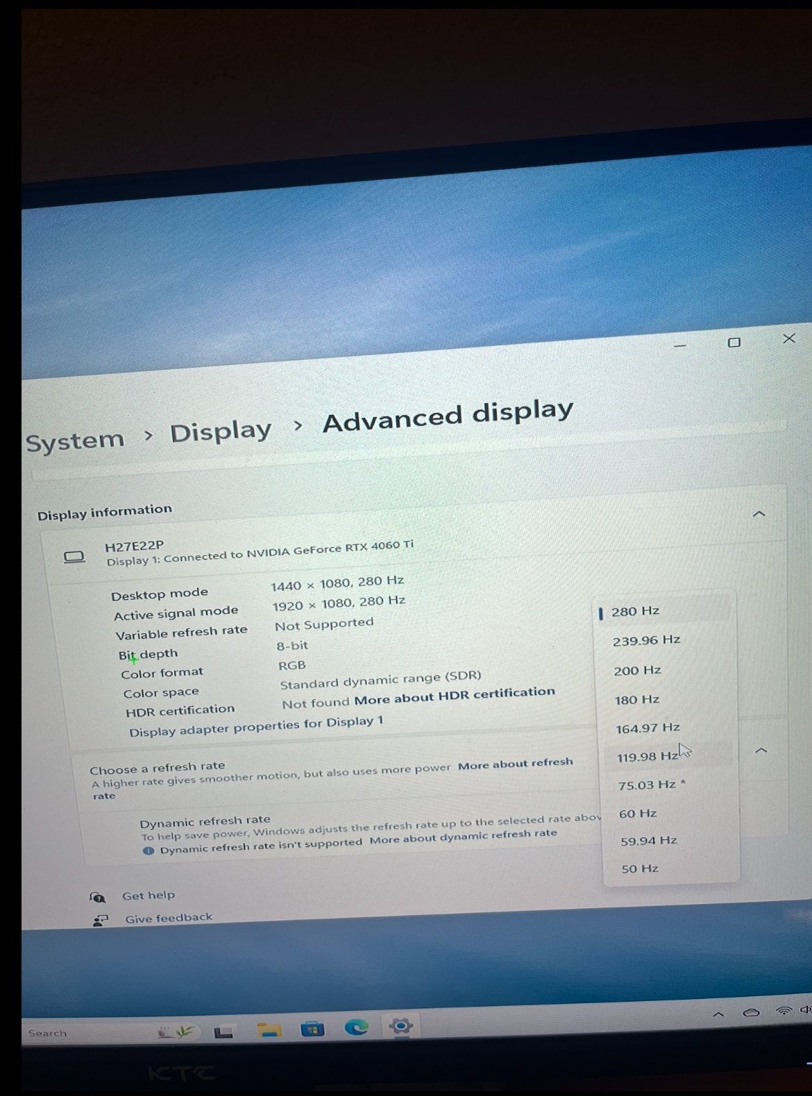 280hz gaming Monitor