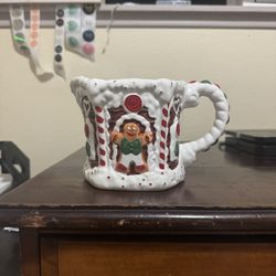 Vintage 1994 Ginger Bread House Pitcher Christmas Decor  Hand Painted