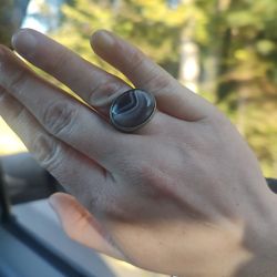 Vintage Agate Silver Ring 