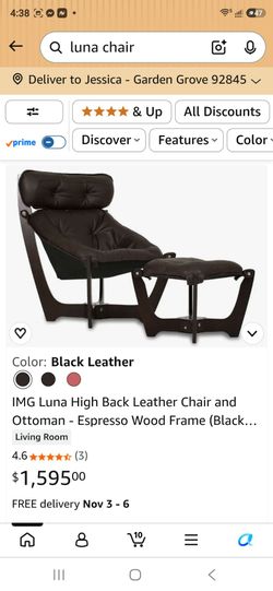 IMG Luna High Back Leather Chair and Ottoman
