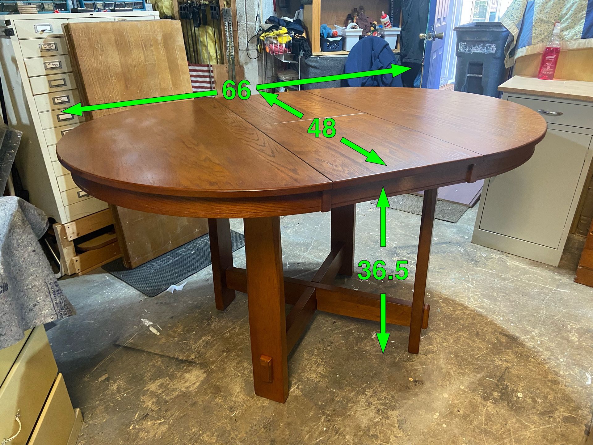 Counter Height Oval / Round Table w / Flip up Leaf ( Berkline Furniture)  Berkline Furniture, solid wood, has a flip up hidden l