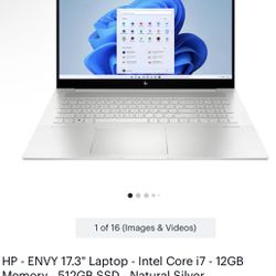 HP Laptop 17.3” Intel Core i7 512GB SSD 