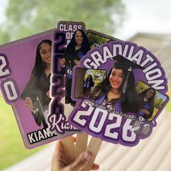 Graduation Fans Customize With Your Photo And Name