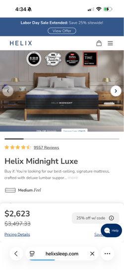 King Helix Midnight Luxe Mattress with GlacioTex Cooling Cover