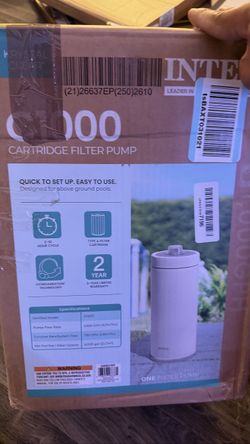 INTEX C1000 Krystal Clear Cartridge Filter Pump 1000 GPH for Above Ground Pools - New