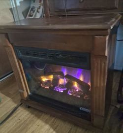 Electric Fireplace Heater with Wood Cabinet