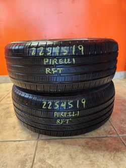 225 45R 19 PIRELLI CENTURATO P7 RUN FLAT TIRES 2254519 USED TIRES (PAIR) MOUNT BALANCE INCLUDED