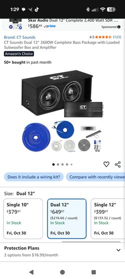 CT Sounds BP-TROPO-2X12D4 Loaded Subwoofer Bundle with Amp Kit