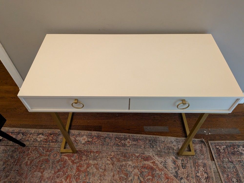 White And Gold Desk $50 OBO