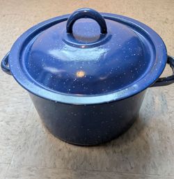 4 Qt Enamel Stock Pot with Lid