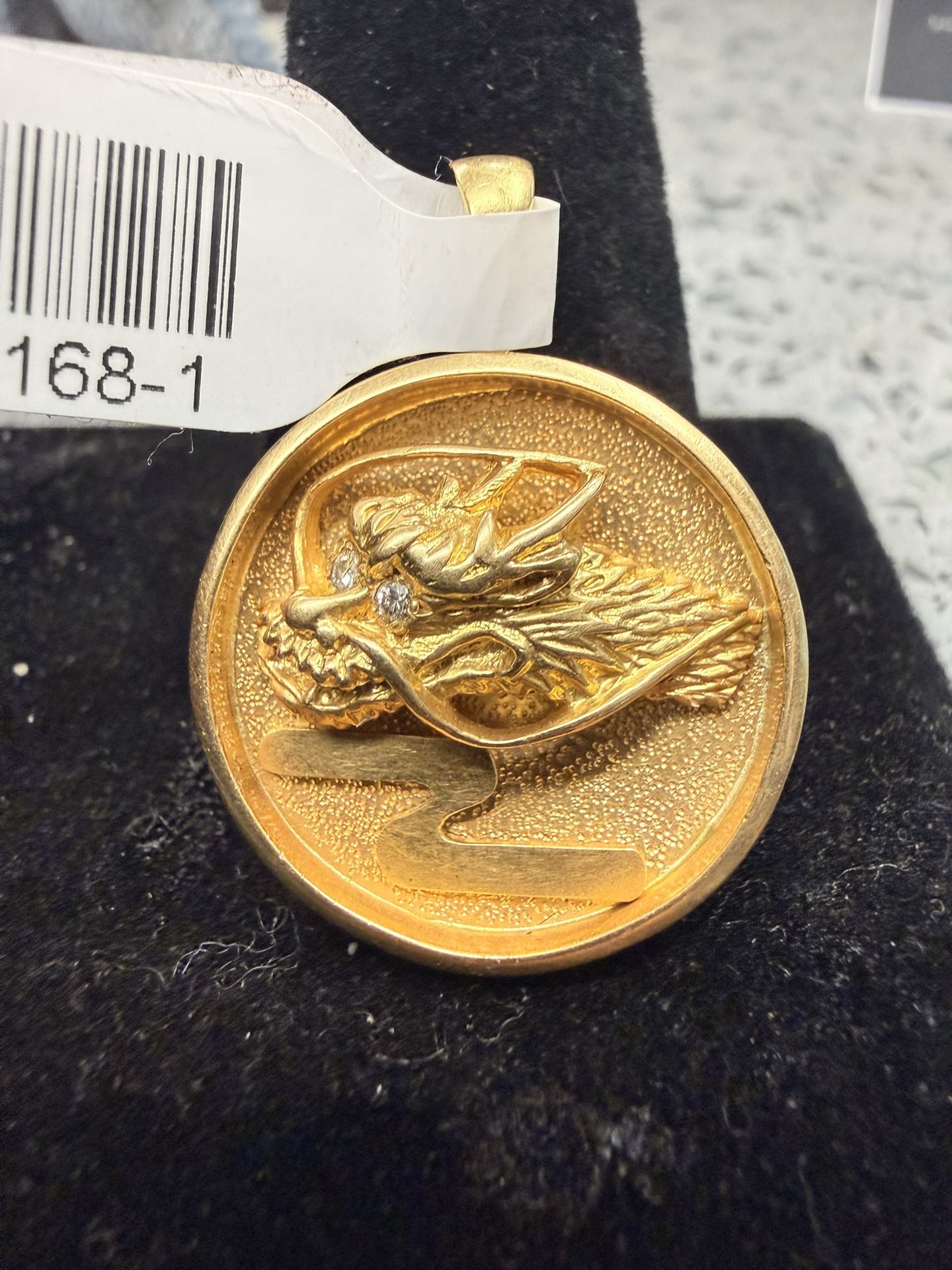 18KT Gold Dragon Pendant 41168-1