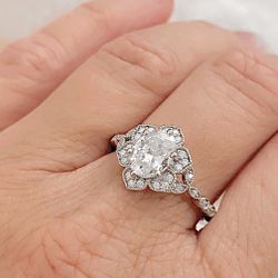 NEW! 2CT. Oval Cut, Certified Moissanite Gemstone Engagement Ring, Please See Details 🌹