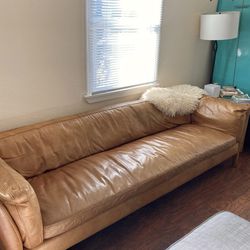Modern Leather Couch. RH