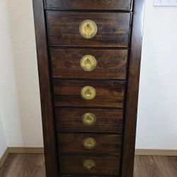 Pier 1 Tall Jewelry Armoire / Chest of Drawers 51.5"H x 18.25"W x 16"D