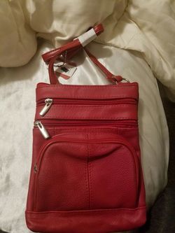 Brand new Red leather crossbody
