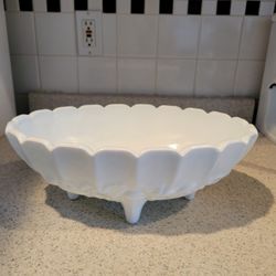 Vintage milk glass punch bowl