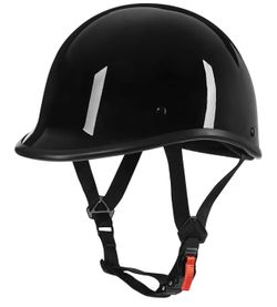 Motorcycle Helmet Half Shell Hawk Style Helmets Compact Lightweight Open Face for Motorcycle Street Bike Cruiser Moped - DOT Approved (Light Black,XL)