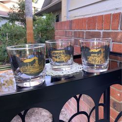 Set Of  3 MCM  Early Transportation Glasses