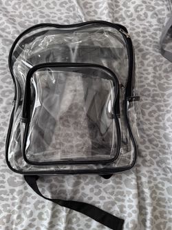 Clear PVC Backpack with Black Trim