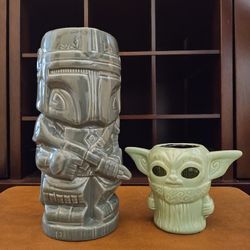 Star Wars Mandalorian and Grogu, Rick and Morty, Pennywise – Geeki Tikis – Tiki Mugs and Tiki Shooters Lot