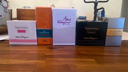 Variety of sealed perfumes.