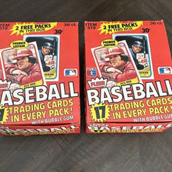 1981 FLEER Baseball Wax Card Box PREMIER EDITION FASC 38 Packs UNOPENED ( 2X )