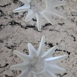 2 Snowflake Candle Holders