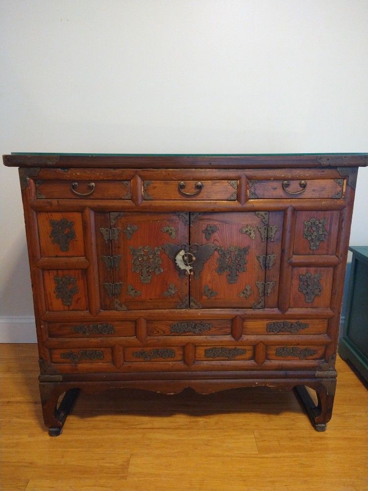 Antique 19th Century Korean Tansu (low) cabinet