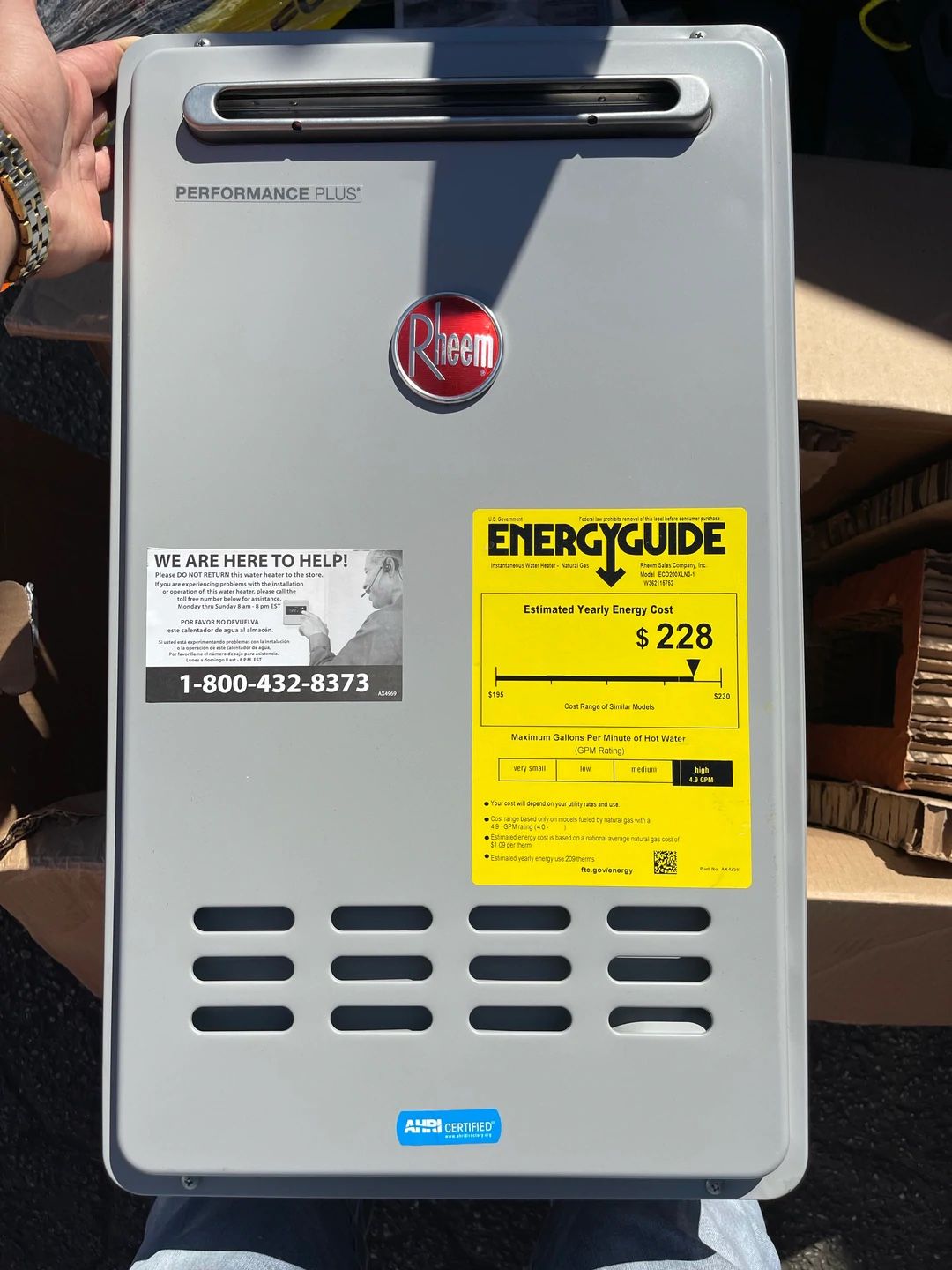 Rheem performance plus tankless outdoor water heater