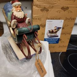 2021 Jim Shore Ready for a Journey Around the World Santa Claus in Sleigh Figure