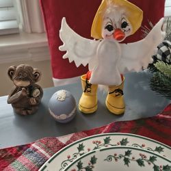 Annalee Duck, Wedgewood Egg, And Monkey