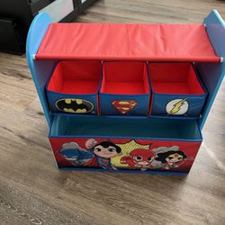 Justice League Design And Store 6 Bin Toy Storage Organizer 