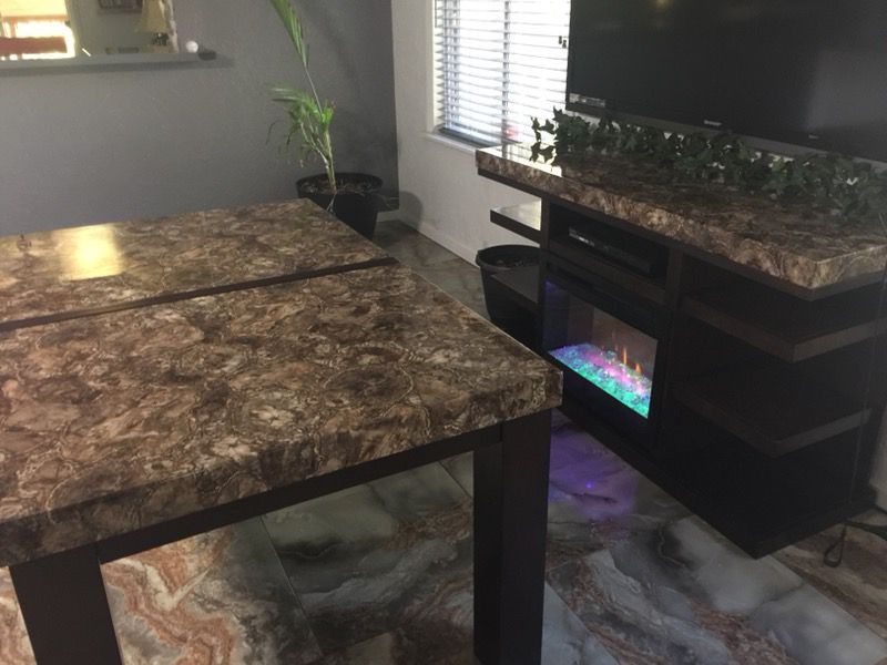 Table and Fireplace/TV stand (SOLD)