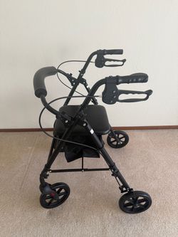 4-Wheel Rollator Walker with Seat & Hand Brakes - Excellent Condition