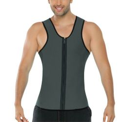 Mens Neoprene Bodyshaper Slimming Abdomen Compression Vest Sweat Shirt