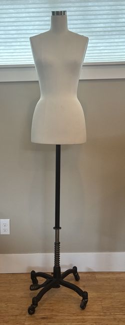 Vintage Missy Dress Form With Cast Iron Base