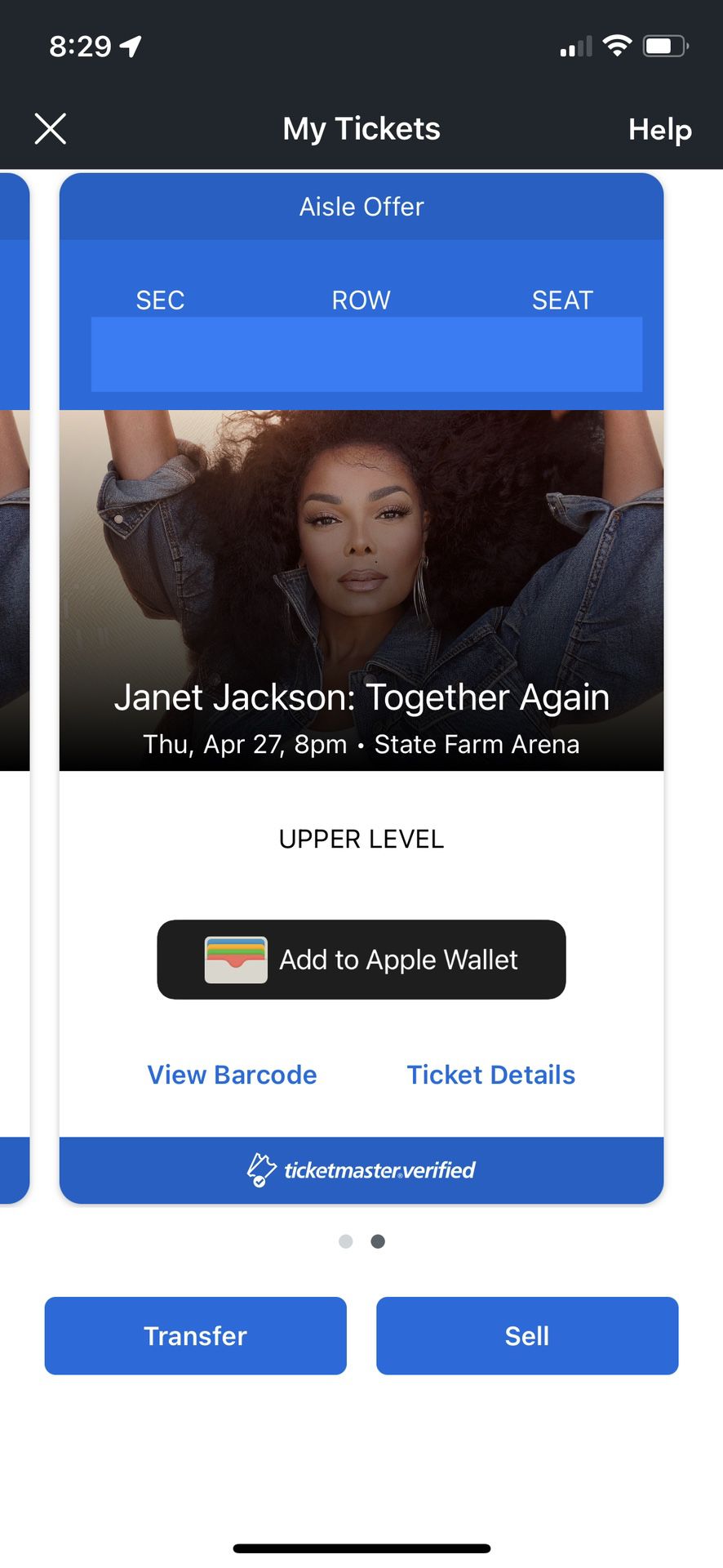 Janet Jackson Concert  Tickets (2)